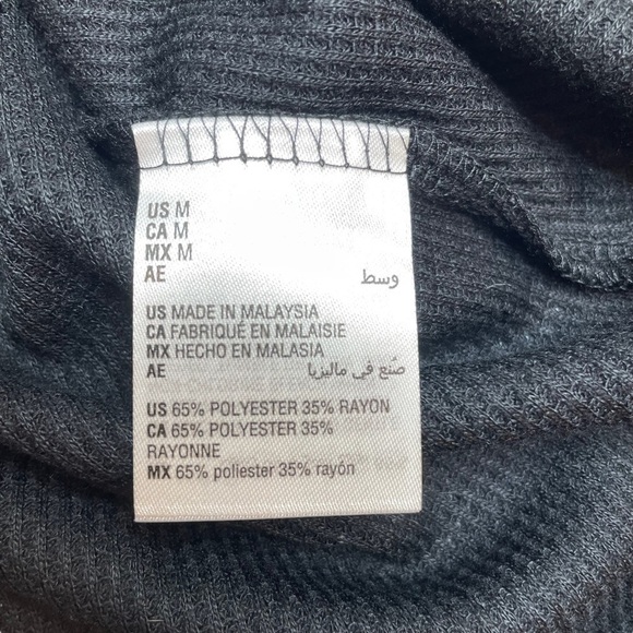 Jenni Solid Long Sleeve Pajama Top in Black Medium - Picture 4 of 5